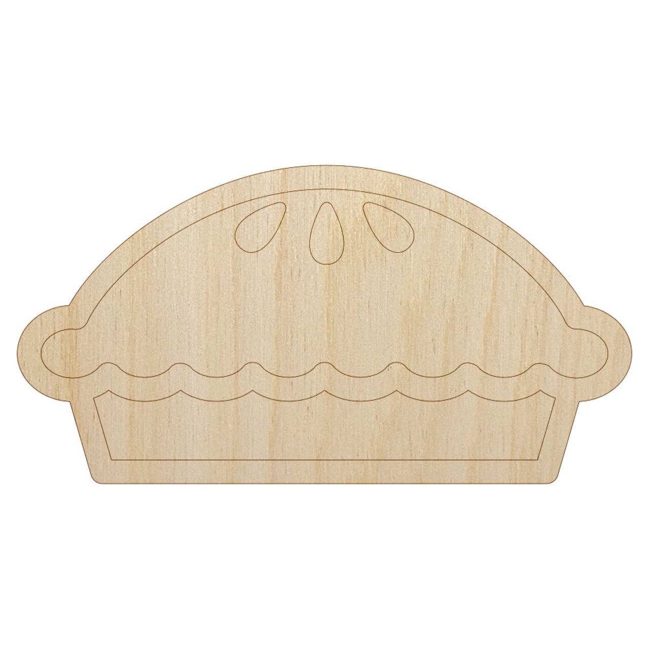 Yummy Pie Unfinished Wood Shape Piece Cutout for DIY Craft Projects
